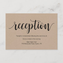 Script Russo, kraft preto, Recepção de casamento