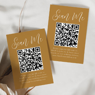 Cartão De Informações Script Simples Código QR de RSVP de Casamento Ochr