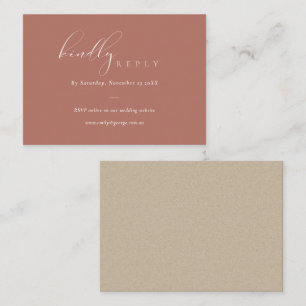 Cartão De Informações Script Terracotta Online Wedding Website RSVP