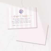 Sea You Soon Baby Shower Diaper Raffle Card