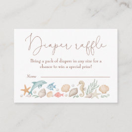 Cartão De Informações Sea You Soon Coastal Baby Shower Diaper Raffle