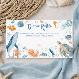 Cartão De Informações Sea You Soon Coastal Diaper Raffle Ticket
