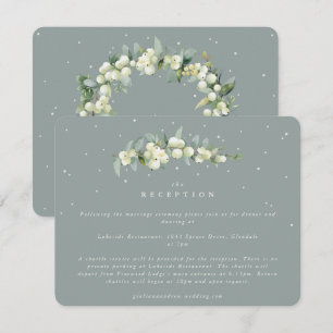 Cartão De Informações Seafoam Snowberry+Eucalyptus Recepção de casamento