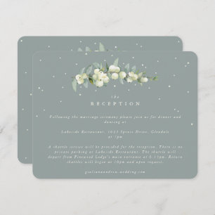 Cartão De Informações Seafoam Snowberry+Eucalyptus Recepção de casamento