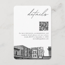 Cartão De Informações Seattle Wedding Pikes Localização Detalhes QR Códi