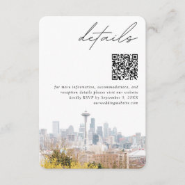 Cartão De Informações Seattle Weding Kerry Park Detalhes Código QR Peque