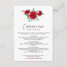 Cartão De Informações Segurança do Coronavírus do Script Elegante Floral