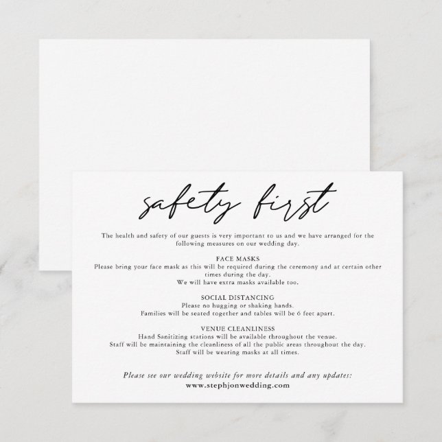 Cartão De Informações Segurança Primeira Segurança Simples Preto Seguran (Frente/Verso)