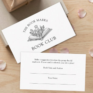 Cartão De Informações Selecione um Livro para o Nome do Clube do Livro