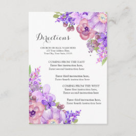 Cartão De Informações Sentido floral roxo rústico do casamento do Lilac