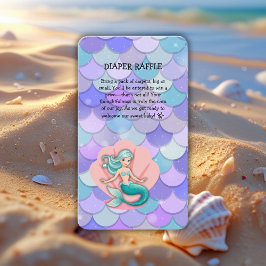 Cartão De Informações Sereia Roxa Com Largura Sob O Chá de fraldas Do Ma