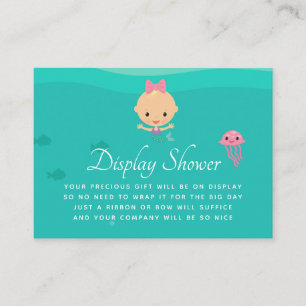 Cartão De Informações Sereia sob o Chá de exibição do Chá de fraldas do 