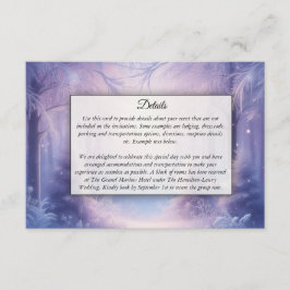 Cartão De Informações Serenata de queda de neve lavanda de inverno