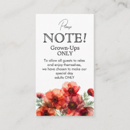 Cartão De Informações Serenata Petal em crescimento APENAS escarlate