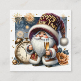Cartão De Informações Série Gnome do feliz ano novo