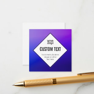 Cartão De Informações Seu Logotipo e Texto Personalizável Roxo Ombre