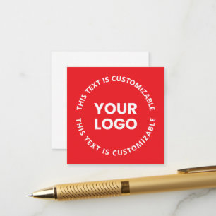 Cartão De Informações Seu logotipo / imagem carregada e texto circular
