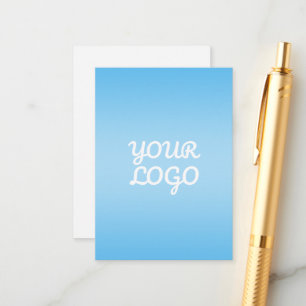Cartão De Informações Seu Logotipo & Moderno Ombre Simples   Azul Claro