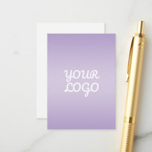 Cartão De Informações Seu logotipo & Moderno Ombre Simples Lavanda