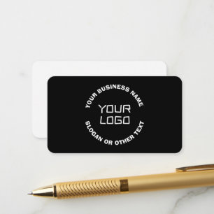 Cartão De Informações Seu logotipo ou imagem e texto editável Preto e
