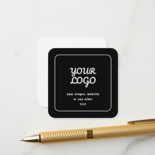 Cartão De Informações Seu Logotipo & Slogan ou outro texto Preto & Bra