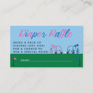 Cartão De Informações Sexo de Golfe Azul Cor-de-rosa Revelar Tíquete de