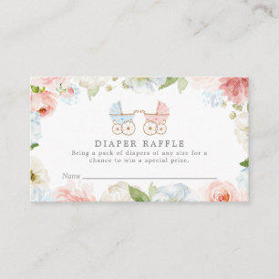 Cartão De Informações Sexo Revelação Rosa e Azul Fralda Raffle