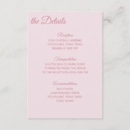 Cartão De Informações Shades of Pink Details