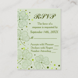 Cartão De Informações Shamrock Bolinhas Wedding RSVP 2
