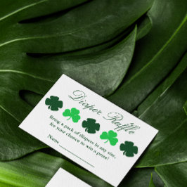 Cartão De Informações Shamrock Fralda Raffle