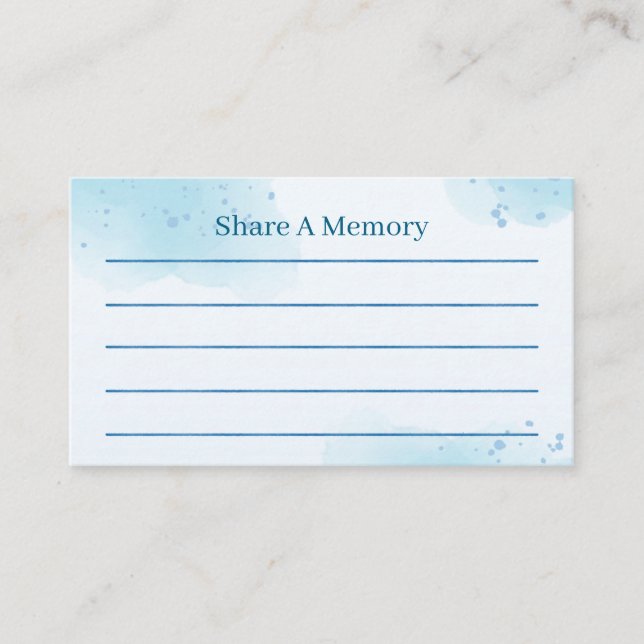 Cartão De Informações Share a Memory Template – Baby Blue (Frente)