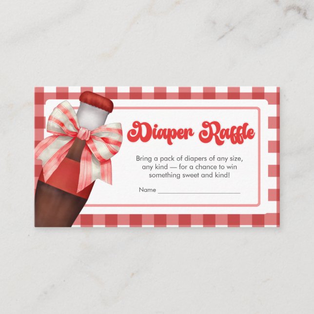 Cartão De Informações She's Ready to Pop Baby Shower Diaper Raffle (Frente)