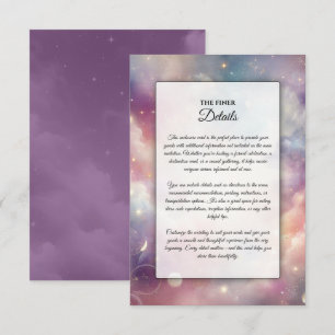 Cartão De Informações Shimmering Celestial Stardust Skies Casamento