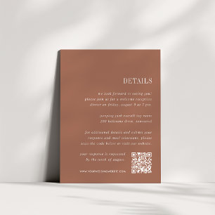 Cartão De Informações Sienna Rust Detalhes de Casamento Tudo-em-Um