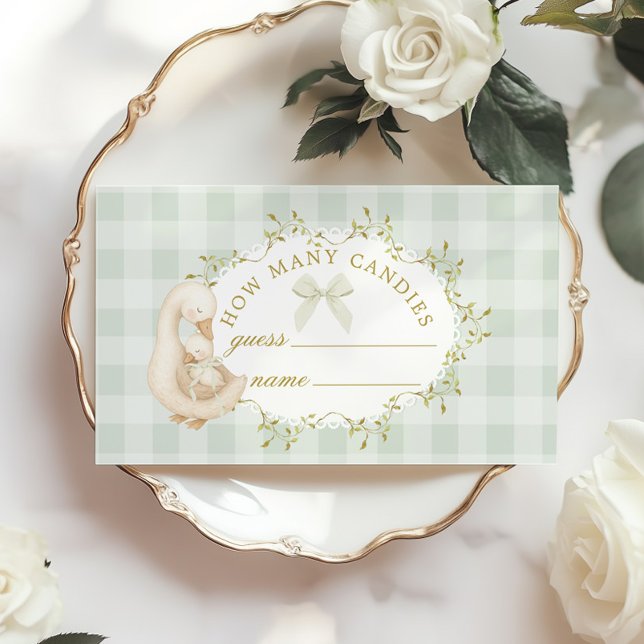 Cartão De Informações Silly Goose How many Candies Guessing game Sage (Criador carregado)