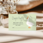 Cartão De Informações Silly Goose Neutral Green Baby Diaper Raffle<br><div class="desc">This cute and playful silly goose baby shower diaper raffle card features a charming goose design with fun, modern typography. The reverse showcases bright sage green gingham. There’s space to invite guests to bring diapers for a raffle—use the provided wording or customize your own. Perfect for a goose themed, farmhouse,...</div>