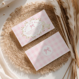 Cartão De Informações Silly Goose Pink Gingham Books for baby