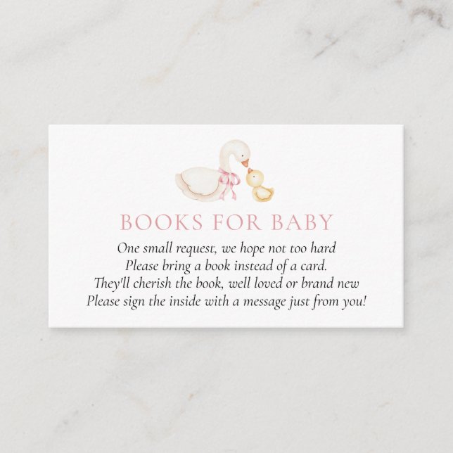 Cartão De Informações Silly Goose Pink Girl Books for Baby insert card (Frente)