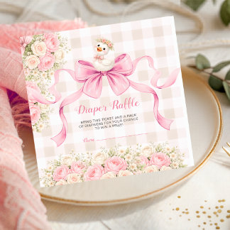 Cartão De Informações Silly Goose Sweetie Goose Rose Diaper Raffle Card