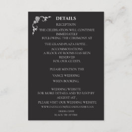 Cartão De Informações Silver Elegance Collection Wedding Details Card
