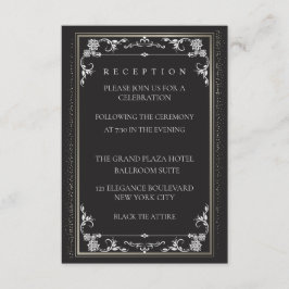 Cartão De Informações Silver Elegance Collection Wedding Reception Card