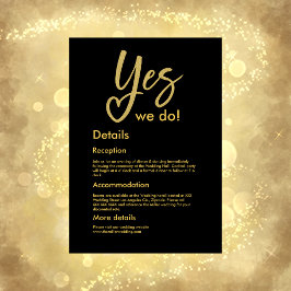 Cartão De Informações Sim, fazemos belos casamentos Dourados.