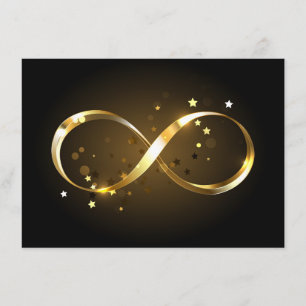 Cartão De Informações Símbolo de Infinito Dourado
