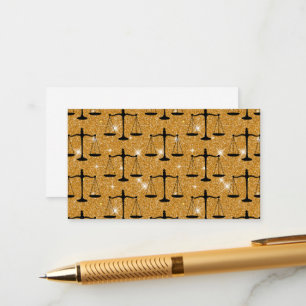 Cartão De Informações Símbolo de Justiça Escalas Equilibradas Ouro Brilh