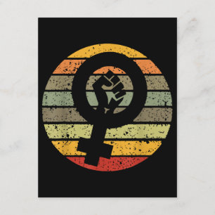 Cartão De Informações Símbolo Feminismo Design Retro Vintage, 70s 80s 90