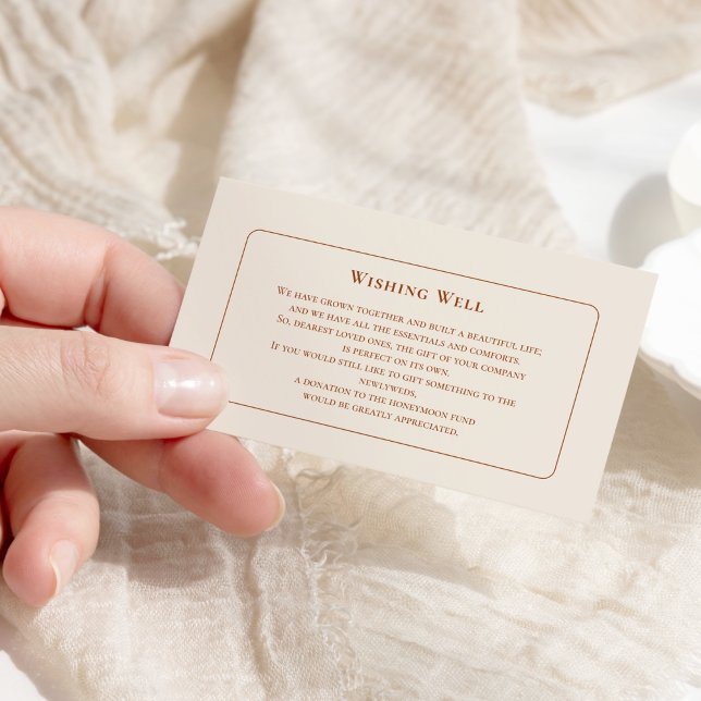 Cartão De Informações Simple Boho Ivory Weding Wishing Good (Criador carregado)