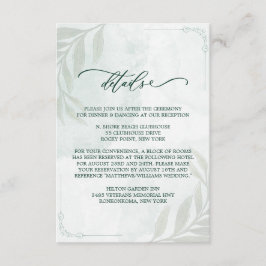 Cartão De Informações Simple Elegant Floral Wedding Enclosure Card