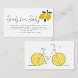 Cartão De Informações Simple Modern Yellow Lemon Bicycle Baby Shower