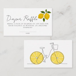Cartão De Informações Simple Modern Yellow Lemon Bicycle Baby Shower