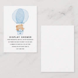 Cartão De Informações Simple Teddy Bear Blue Balloon